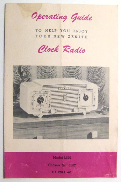 Image for Operating Guide to Help You Enjoy Your New Zenith Clock Radio