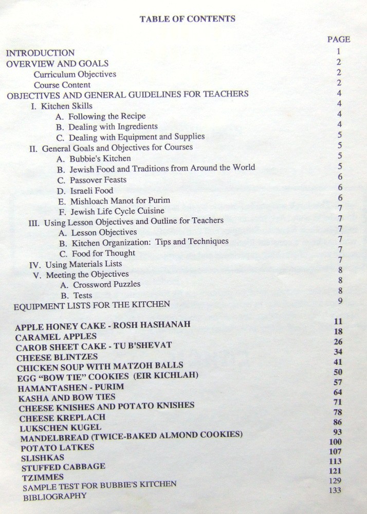 Bubbie's Kitchen: Teacher's Guide